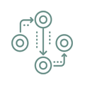 End-to-end process workflow icon