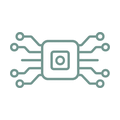 Modern technology microchip icon