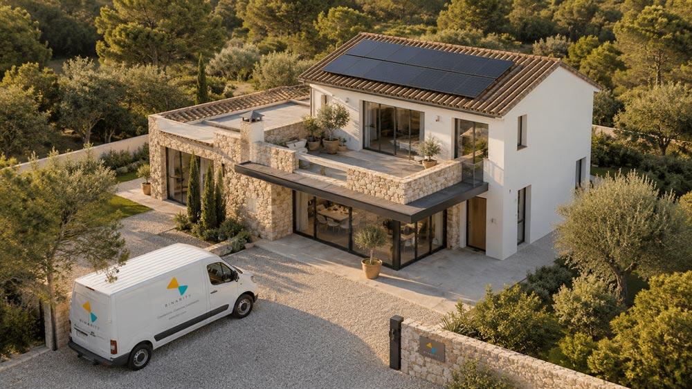 Renovated private house with a Binarity service van in the driveway